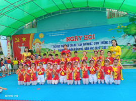 Màn diễu hành của các bé trong ngày hội thể dục thể thao của bé năm học 2020-2021